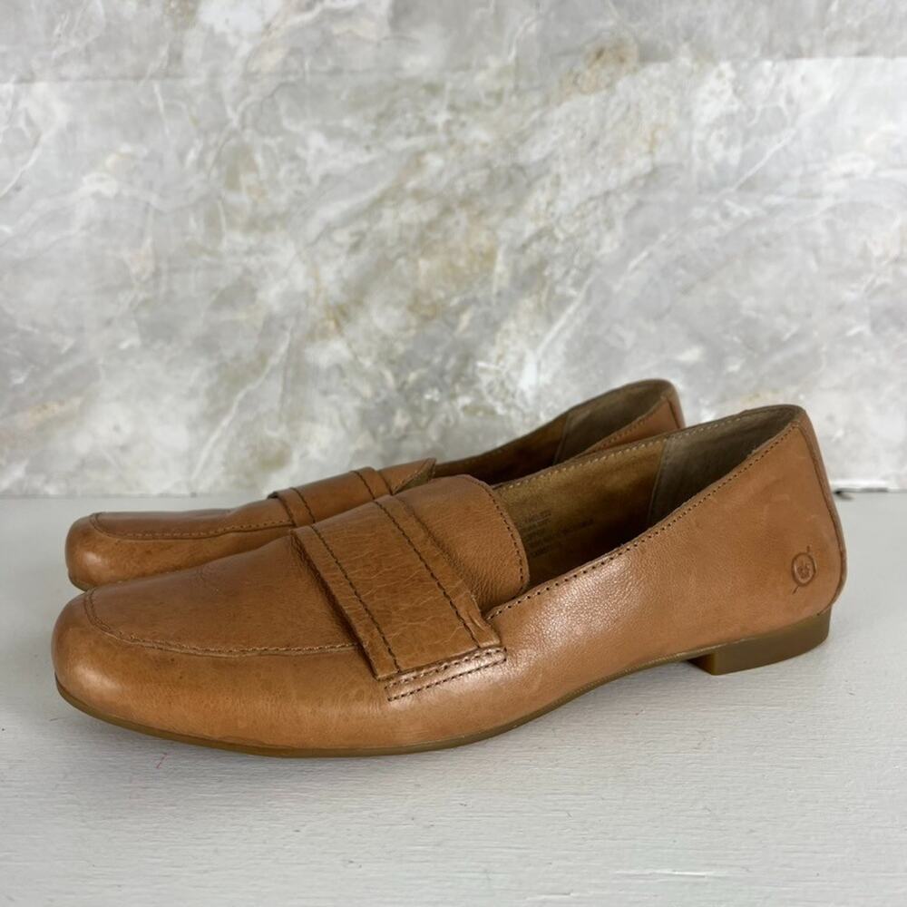 B.O.C Born Brown Slip-On Loafers Women's 8.5 M Piper Classic Penny Keeper Strap